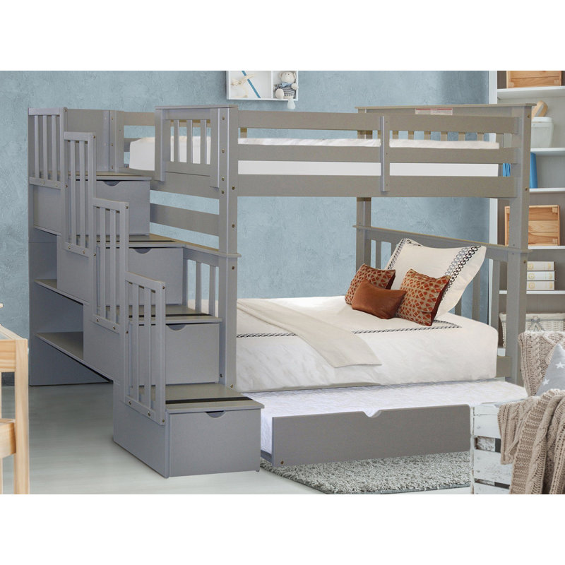 Harriet Bee Tena Twin over Twin 4 Drawer Solid Wood Standard Bunk Beds